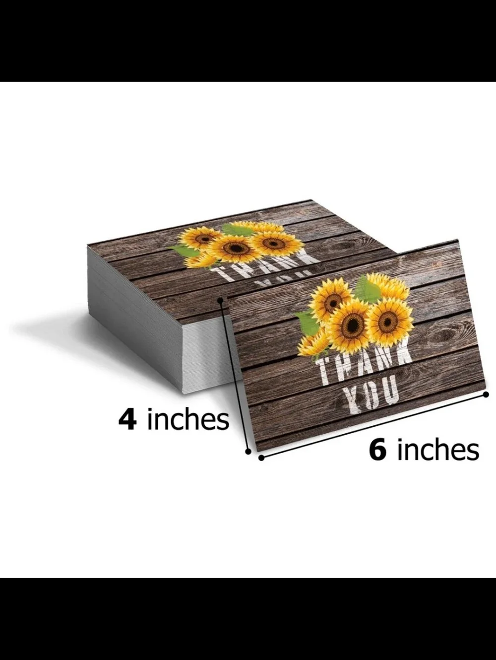 25ct. 4x6 Rustic Sunflower 'Thank You' Cards 3 Random Polymailers ✨️PRICE FIRM✨️